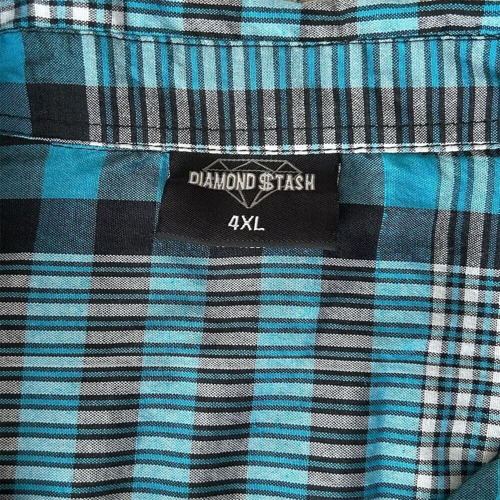 Diamond Stash Men's 4XL Multicolor Plaid Flannel Long Sleeve Shirt - Picture 5 of 11